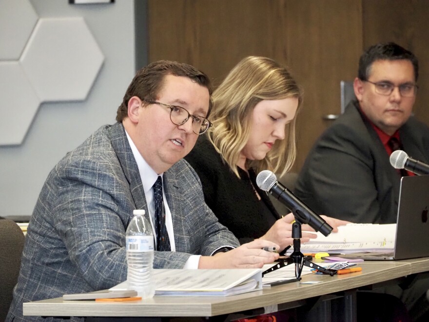 Oklahoma City Public Schools general counsel Tony Childers, left, said the district isn’t considering out-of-school suspension as a punishment for students who break a new cellphone ban.