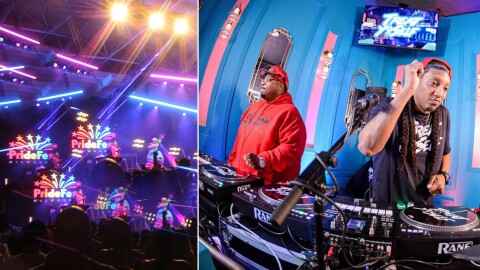 Scenes from PrideFest past (left), and Swadetrackz and DJ Nustylez, who will spin at the 2026 HYFIN Anti-Gala.