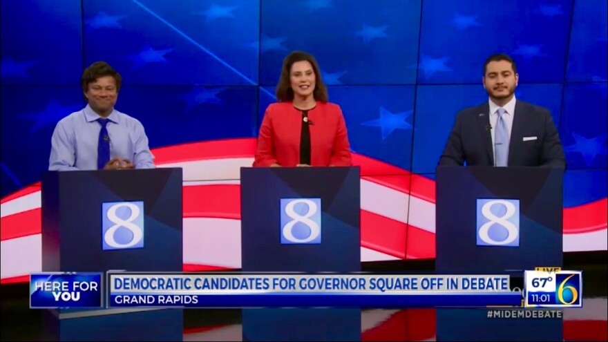 Former legislative leader Gretchen Whitmer, businessman Shri Thanedar and ex-Detroit health director Abdul El-Sayed