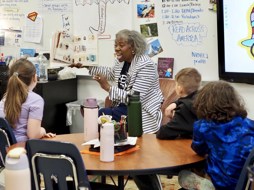 Oklahoma City Public Schools Superintendent Jamie Polk reads a book to a fourth-grade class at Cleveland Elementary in Oklahoma City on March 6.