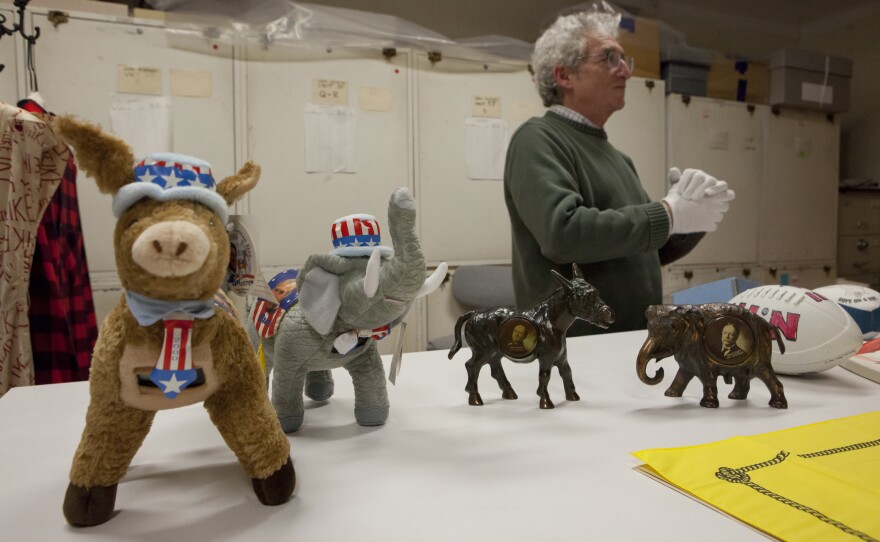 Rubenstein talks about memorabilia from different presidential campaigns.