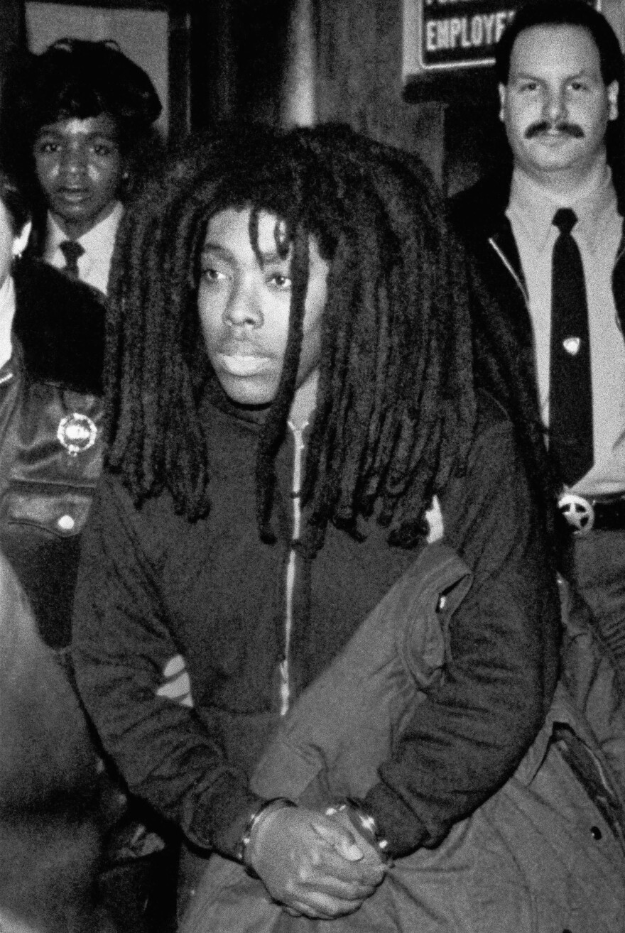 MOVE member Ramona Africa is led out of Philadelphia City Hall on Feb. 9, 1986, after a jury found her guilty of two charges and acquitted her of 10 others in a case stemming from the fatal confrontation in May 1985 between police and the radical group. The jury found Africa guilty of riot and conspiracy.