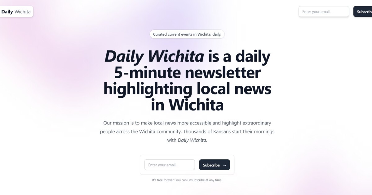 Daily Wichita shares local current events. It’s part of an AI-generated ...