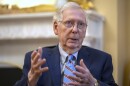 FILE - Senate Minority Leader Mitch McConnell of Ky., speaks during an interview with the Associated Press at his office in the Capitol, Nov. 6, 2023 in Washington.