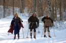 Josie, Grant, and Dave Nelson reenact a daring royal escape from medieval Norway during the 2010 American Birkebeiner. Karl Nelson, then an infant, is carried by Josie. The American Birkebeiner chooses new reenactors for each year's event.
