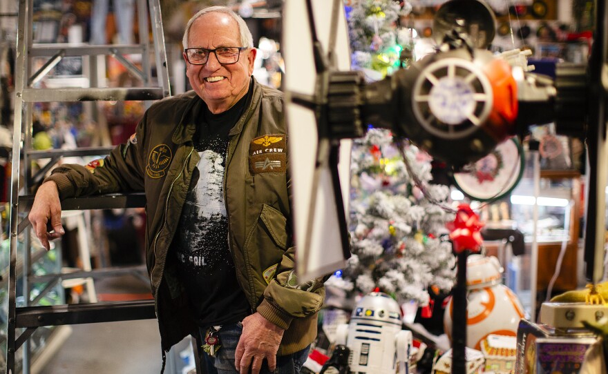 Don Sucher, owner of Sucher and Sons Star Wars Shop in Aberdeen, is too jovial to be a purist.