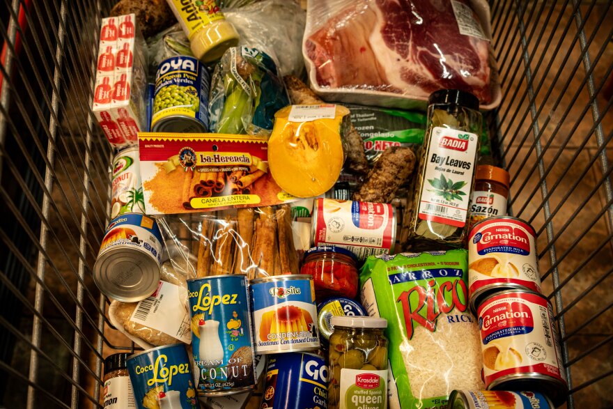 FILE: Homemade sofrito, a popular sauce base used in many Spanish dishes, is for sale at CTown. Connecticut Public’s Rachel Iacovone and El Nuevo Día’s Itzel Rivera took to CTown in Hartford, Connecticut and Econo in Puerto Rico, to compare how much it costs to make a Puerto Rican holiday dinner here in the state compared to on the island.