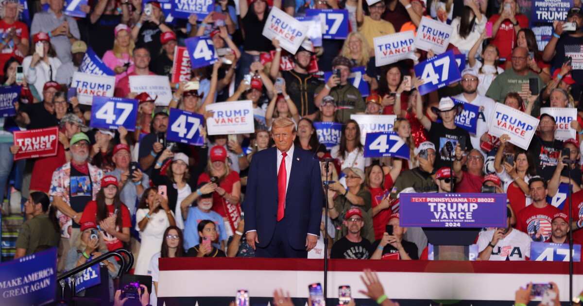 Trump rips Harris as too radical, ridicules her looks and laugh at ...