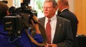 Senator Jim Inhofe meets with reporters.