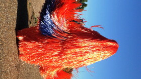 This Nick Cave raffia Soundsuit was in motion Thursday in Shreveport Common near Municipal Auditorium.