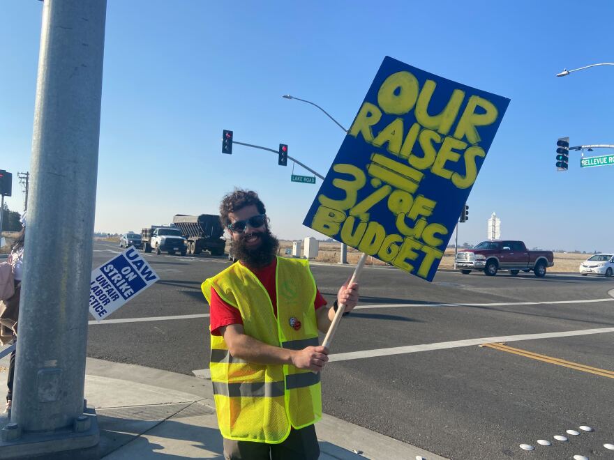 UC Merced graduate student Albert DiBenedetto joins the UC systemwide campus to demand higher wages for student workers