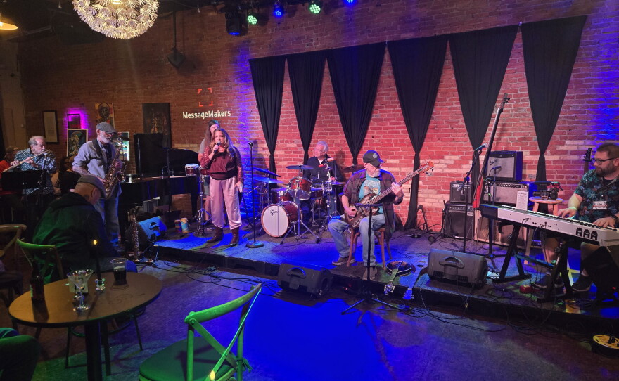 Musicians on stage at Urban Beat in Lansing