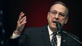 In this May 5, 2018, file photo Maine Republican Gov. Paul LePage speaks at the Republican Convention, in Augusta, Maine.