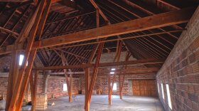 The hayloft at Barn 206, before renovations. (Photo: Steve Tavener, courtesy of the Botanic Garden at Historic Barns Park)