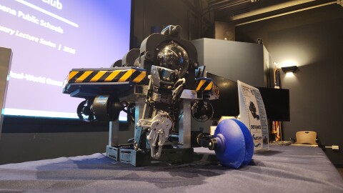 The Alpena Research Robotics team shares their robot that they will be bringing with them to the MATE world championship at the end of June at the Thunder Bay National Marine Sanctuary (TBNMS) Great Lakes Maritime Heritage Center on May 22, 2026.
