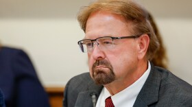 FILE - Rep. Chuck Edwards, R-N.C., listens to testimony as the House Judiciary Subcommittee on Oversight holds a field hearing on violent crime in Charlotte, N.C., Sept. 29, 2025. 