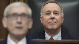 Speaker of the Assembly Robin Vos watches as Wisconsin Gov. Tony Evers speaks during the State of the State address, Jan. 24, 2023, in Madison, Wis. Republicans who control the Wisconsin Legislature unveiled a bill Wednesday, March 15, that would create rape and incest exceptions to the state's 1849 abortion ban and clarify when abortions that would be allowed to protect the health of the mother. (