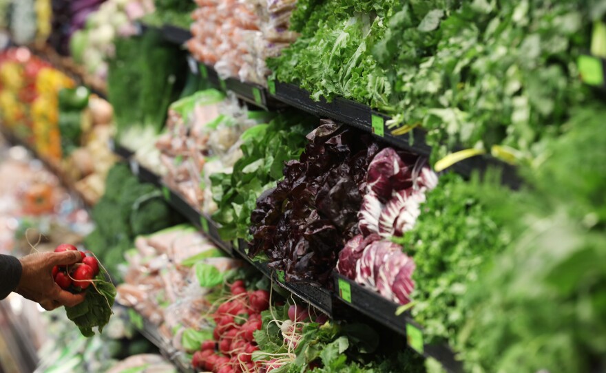 Fresh product on display at Whole Foods in Brighton, which opened Wednesday, April 12, 2023.
