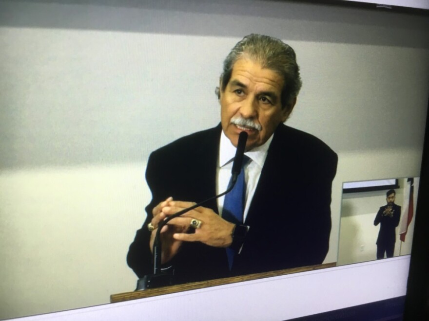 Screenshot of Michael Hinojosa on a video conference meeting with parents.