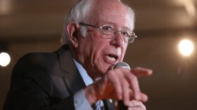 Democratic presidential candidate Sen. Bernie Sanders (I-VT) speaks during a campaign event  in New Hampshire. According to FiveThirtyEight, Sen. Sanders was  was the top fundraiser in terms of money raised from individual donors in the fourth quarter.