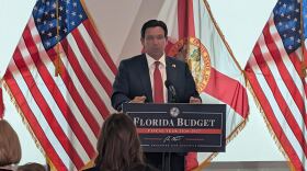 Gov. Ron DeSantis speaking at Hillsborough College in Tampa on June 29, 2026.