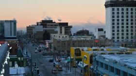 Downtown Anchorage on Jan. 2, 2025. Earlier that morning, the National Weather Service issued a cold weather advisory.