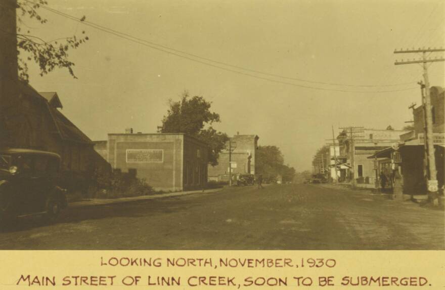 "Main Street of Linn Creek, soon to be submerged," 1930
