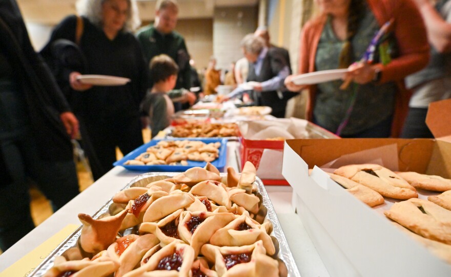 Temple Hesed members baked many different flavors of Hamentashen to celebrate Purim.