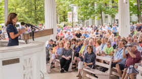 Darren McGee / Office Of Governor Kathy Hochul Governor Kathy Hochul visits Chautauqua Institution on Sunday, August 14, 2022, the site of the stabbing of Salman Rushdie last Friday.