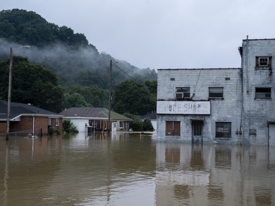 Flooding in downtown Jackson, Ky. on July 29, 2022.