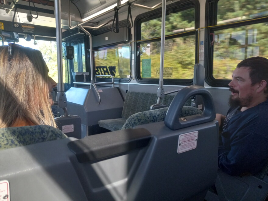 Riders take the bus in Humboldt County.