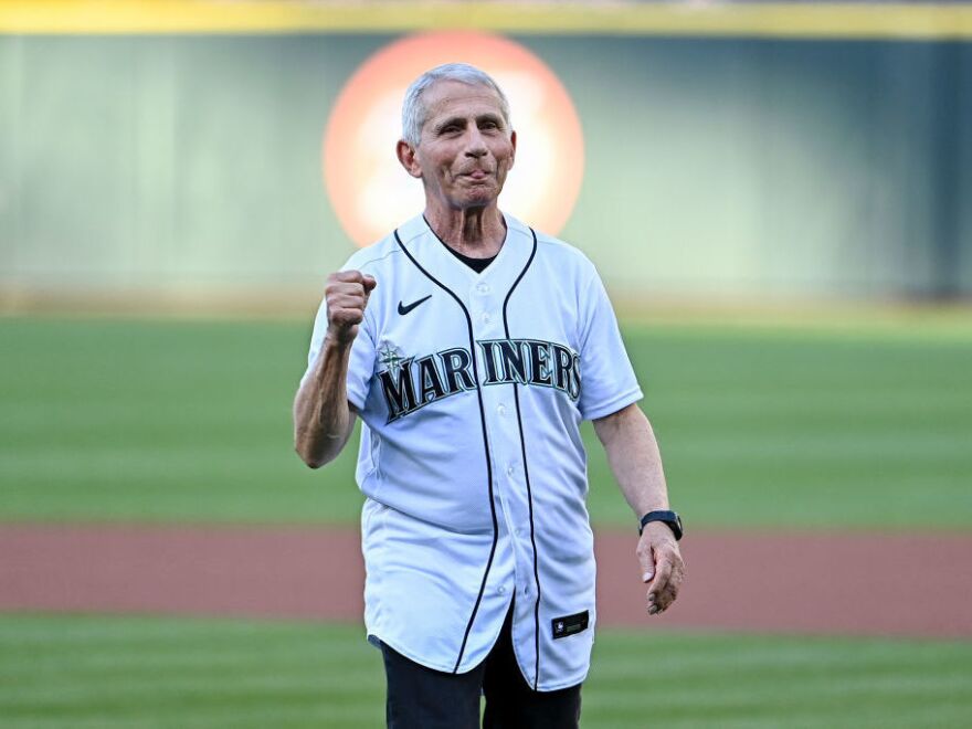 Fauci threw the ceremonial first pitch before the game between the Seattle Mariners and the New York Yankees at T-Mobile Park on August 09, 2022 in Seattle, Washington.