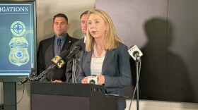 U.S. Attorney Jessica Aber discusses a significant sentence in a Williamsburg labor trafficking case in August 2023, a result of investigation by the Hampton Roads Human Trafficking Task Force. (Photo by Mechelle Hankerson)