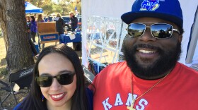 CJ McTizic and his wife, Raquel, were among the fans tailgating in the parking lots before the KU-Kansas State game. 