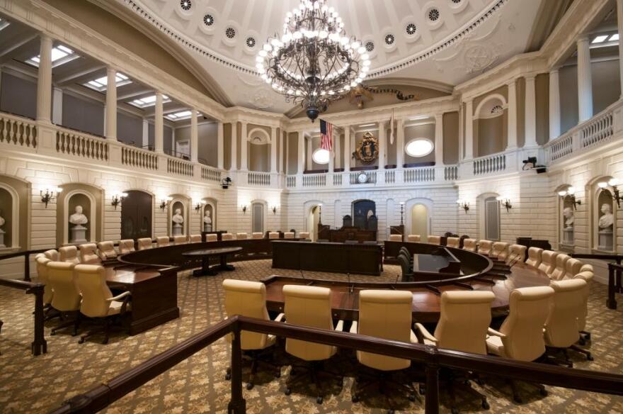 The Massachusetts Senate chamber.