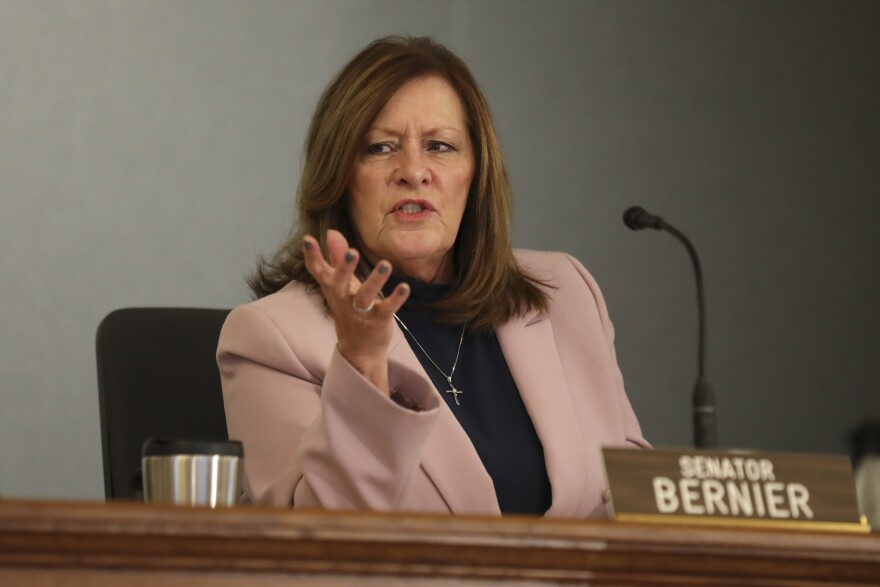 State Sen. Kathleen Bernier, R-Chippewa Falls, speaks during a media briefing on growing threats to election professionals in Wisconsin, held at the Wisconsin State Capitol on Dec. 13, 2021. Bernier, the majority caucus vice chair, urged members of her own party to halt their attempts to discredit the bipartisan Wisconsin Elections Commission they created.