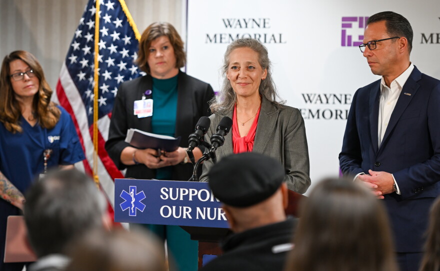 From left, RN Jamie Wagner, Chandra Roberts the director of nursing and patient care service at Wayne Memorial Hospital,