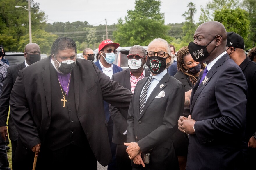 A funeral service was held Monday at Fountain of Life Church in Elizabeth City, NC, for Andrew Brown, Jr. Brown, a 42-year-old Black man, was shot five times, including once in the back of the head, when Pasquotank County deputies tried to serve drug-related search and arrest warrants at his home April 21. (Kate Medley / WUNC)