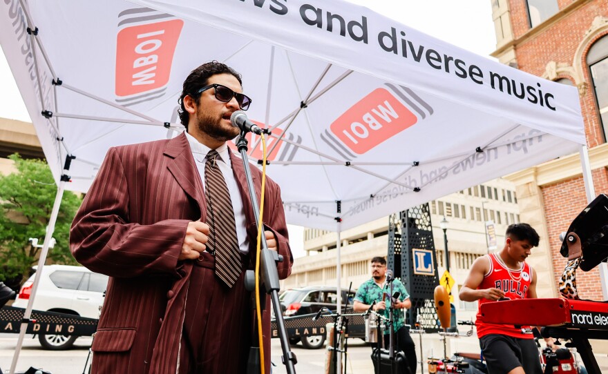 David Vaides prepares for last year's Live and Local at The Landing performance.