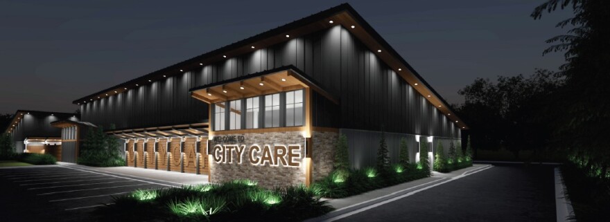 A rendering of the proposed new homeless shelter in Norman.