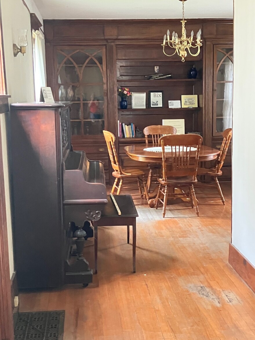 A view from the Beiderbecke home living room to the dining room.