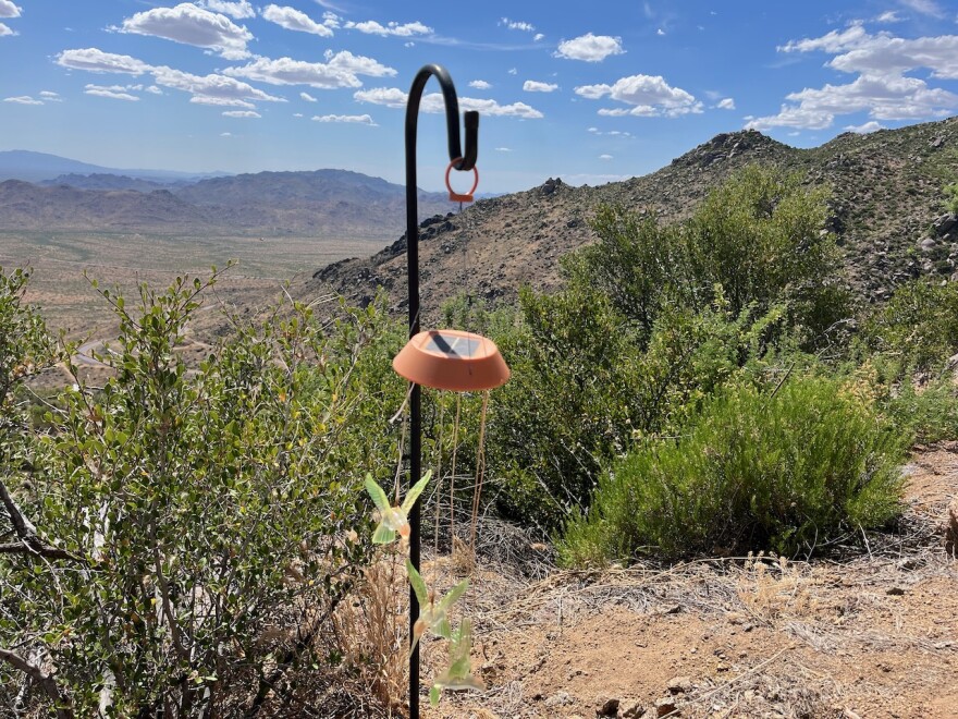 Along the trail at the Granite Mountain Hotshots Memorial State Park are chimes with small plastic hummingbirds that clink together in the breeze.