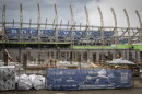 Long shot of David Booth Memorial Stadium at KU under construction