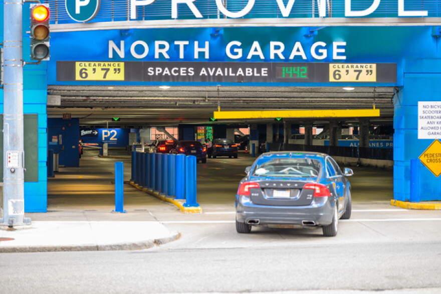 A car enters the North Garage at Providence Place on Tuesday, March 24, 2025.