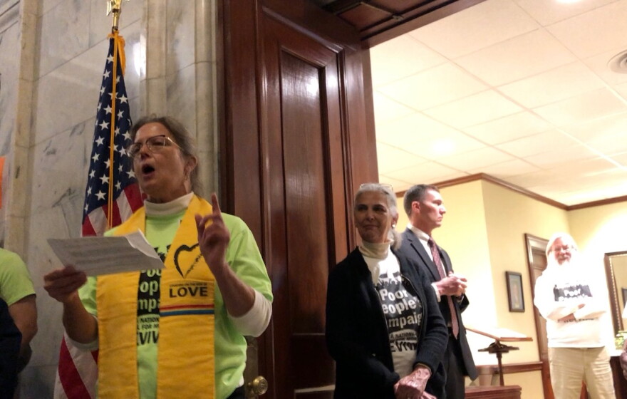Demonstrators with the Poor People's Campaign occupy Gov. Matt Bevin's office on February 5th, 2019.