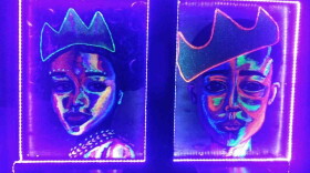 This is one of Wilbert Simpson Jr.'s pieces for the 'We Love Art Too' exhibit at the African American research Library.