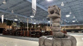 Fry's Electronics has been closed since 2021, but the last of its decor was auctioned off on Aug. 26, 2025. The auction included this 10-foot-tall snake statue that sold for $1,400.
