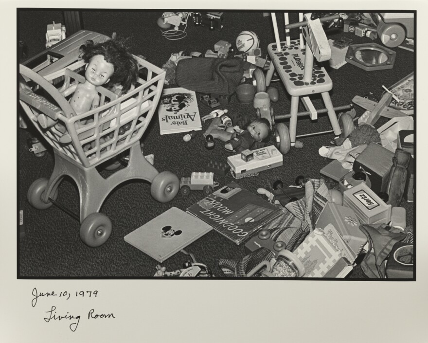 Judy Gelles, "Living Room," June 10, 1979, black and white archival pigment print on Hahnemuhle German etching paper, gift of Ralph Citino and Lawrence Taylor, 2017.22.4