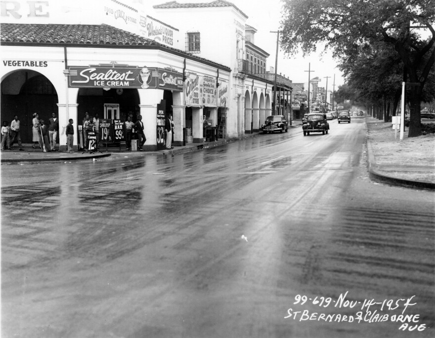 Circle Food Store, at the intersection of St. Bernard and Claiborne Avenues, in 1954.