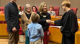 District 6 representative Summer Nunn is sworn in to the Charlotte-Mecklenburg school board on Dec. 13.